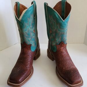 Tony Lama ,brand New. Brown and Teal Western Cowboy Boots